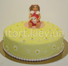 Торт девочка в ромашках