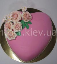 Торт сердце с розами
